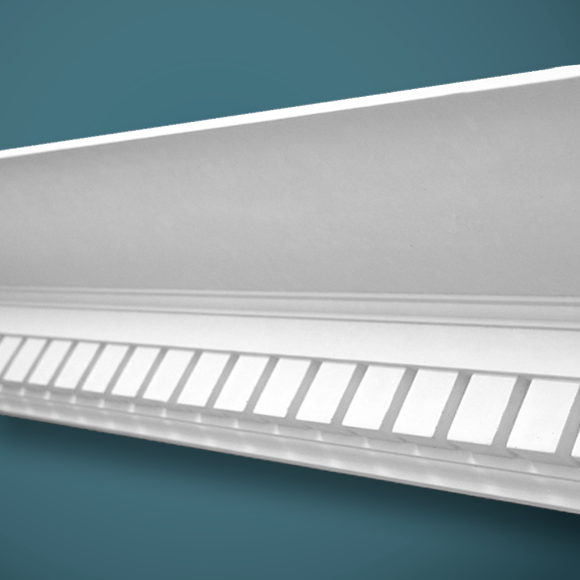 Medium Plain Dentil Plaster Cornice CC62